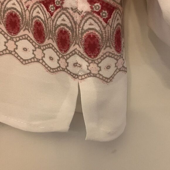 Adrienne Vittadini long sleeve sheer paisley blouse Size S EUC - Picture 5 of 8